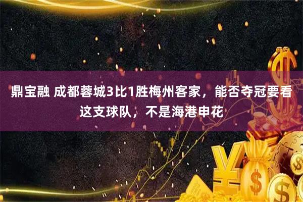 鼎宝融 成都蓉城3比1胜梅州客家，能否夺冠要看这支球队，不是海港申花