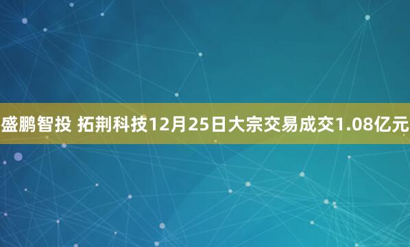 盛鹏智投 拓荆科技12月25日大宗交易成交1.08亿元